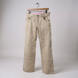 Rare Barrel Limited Edition Hand Painted Jeans Light Tan Cream Size 27 Inseam 35